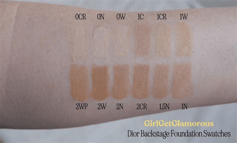 dior face and body foundation swatches